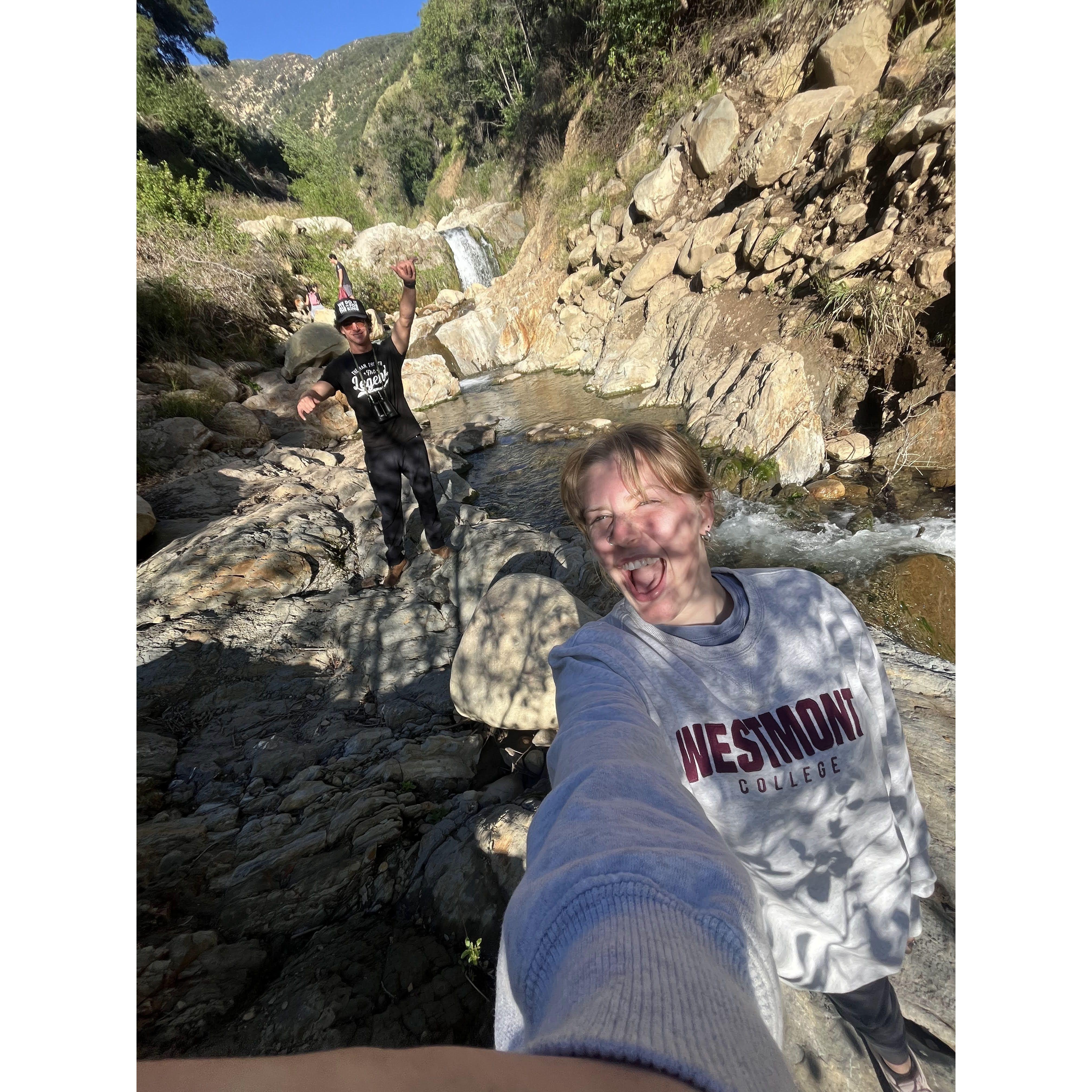 our first selfie together when we went on a hike (before officially dating)