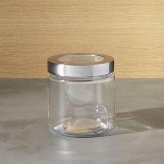 Extra Small Glass Storage Canister with Stainless Steel Lid