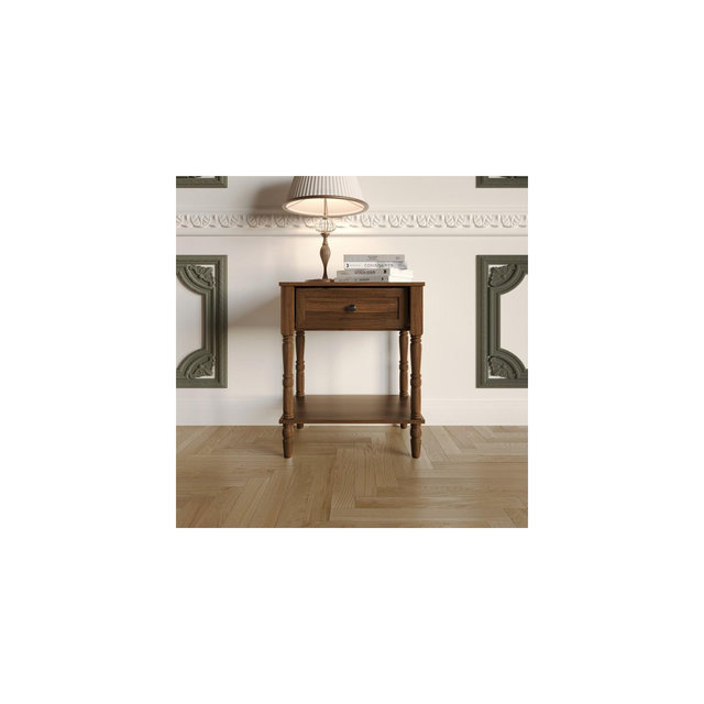 Home Design Rumford 1 Drawer Nightstand, Brown