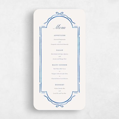 Beige Rounded Wedding Menu - Querida