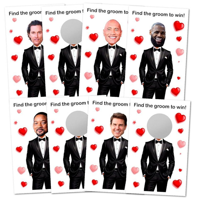 Find the Groom to win Bridal Shower Scratch Off Game, 40 Pack, Fun & Easy Wedding Shower Game Idea for Guests, Engagement Party, Bachelorette Party, and Bride-to-Be Celebration Scratch Off Cards.