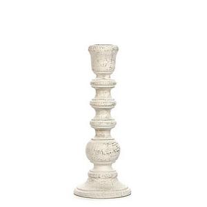 Wood 7-Inch Taper Candle Holder in White