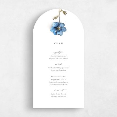 Blue Arch Wedding Menu - Spiga