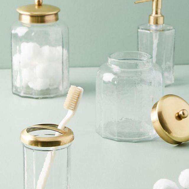 Golden Glass Bath Collection - Large Jar