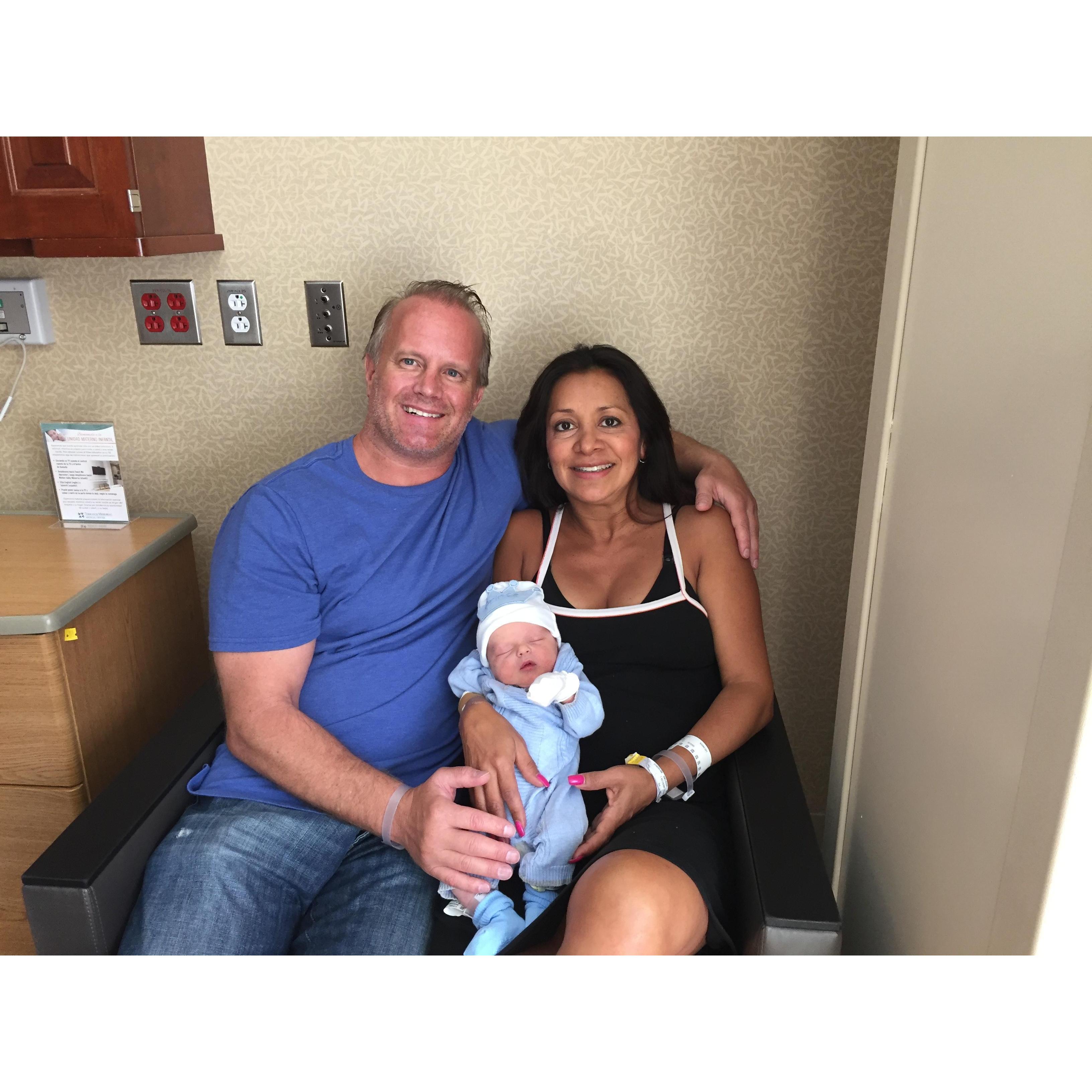 Waiting to be discharged after giving birth to our baby Jake on 8/16/17.