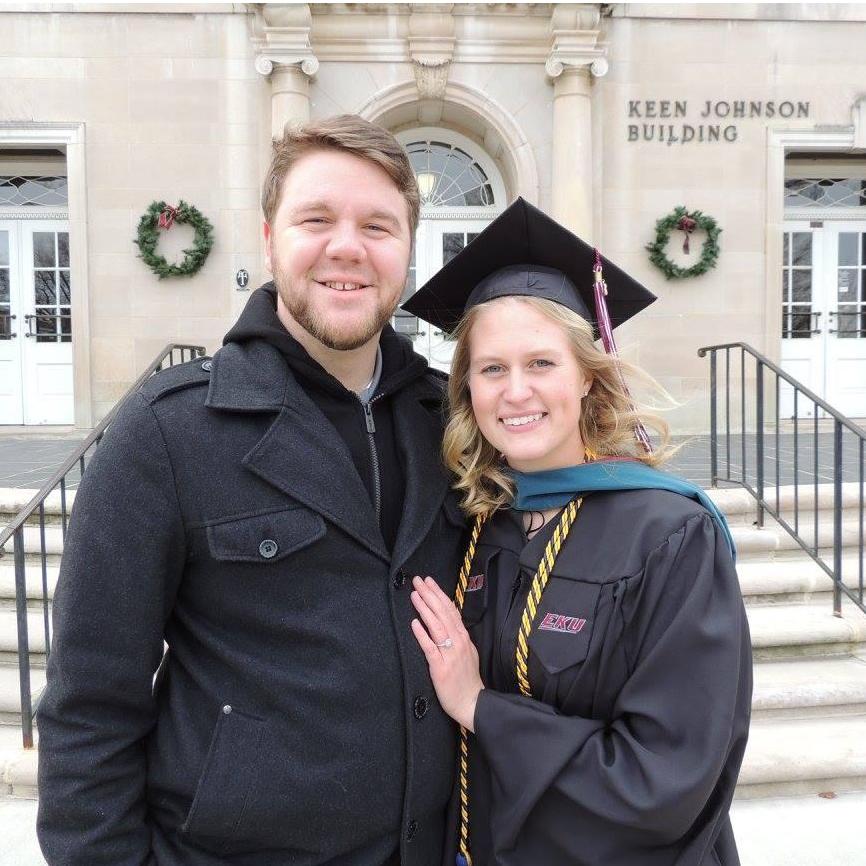 Cap and Gown, Master's Degree! He's supports me anything and everything!
