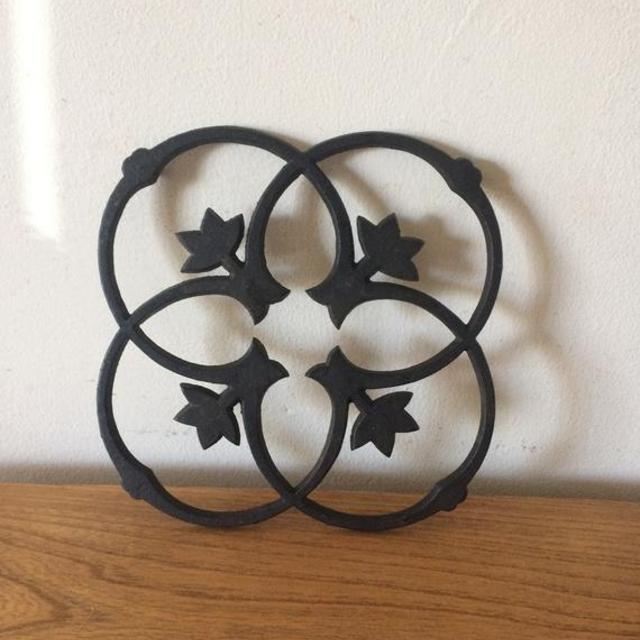 Vintage Dansk Design Cast Iron Flower Trivet