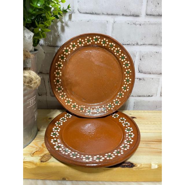 Handmade rustic dessert plate 7” 2pc set/ Plato trinche pastelero 18cm
