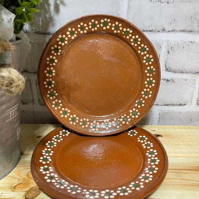 Handmade rustic dessert plate 7” 2pc set/ Plato trinche pastelero 18cm