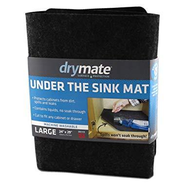 Drymate Under The Sink Mat, Premium Shelf Liner, Cabinet Mat – Absorbent/Waterproof – Protects Cabinets, Contains Liquids (24” x 29") Made in the USA