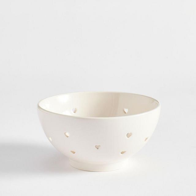 Heart Cut Out Berry Colander - White