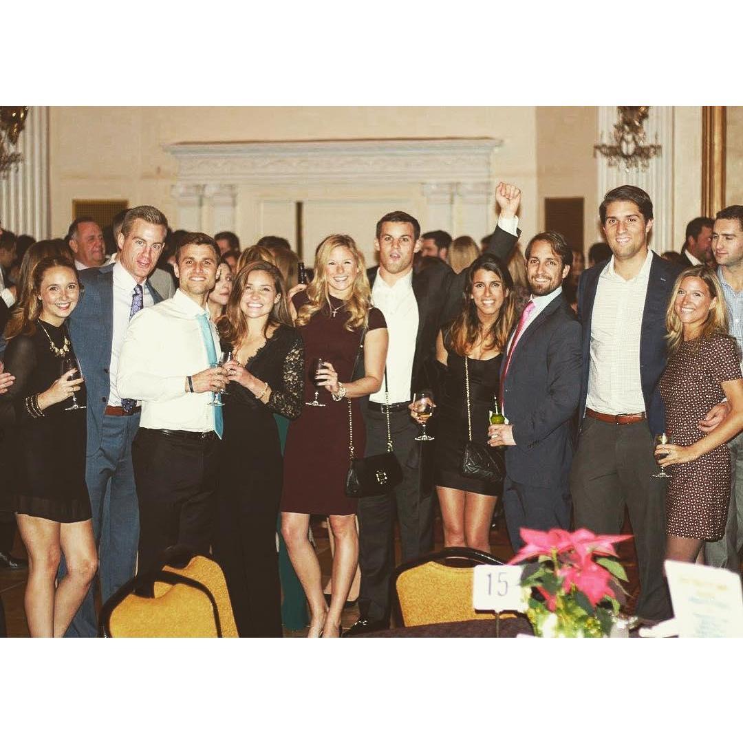 The Drew Fund's Annual Holiday Gala - pictured are several of Chris' friends from Villanova including 3 groomsman - Jimmy (aqua tie), Tom (center), Chris Piccirilli (tallest on right) - November 2017
