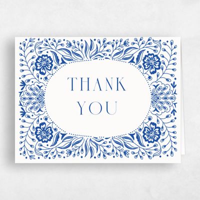 Blue Spring Wedding Thank You - Calliope Landscape