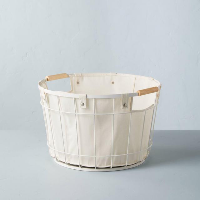 24 Large Wire & Fabric Laundry Hamper Sour Cream - Hearth & Hand™ With  Magnolia : Target