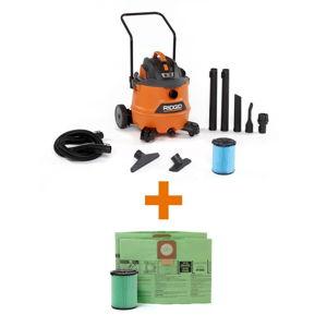12 Gal. 5.0 Peak HP NXT Shop Vacuum Wet Dry Vac with Filter, Accessories and OSHA Compatible Filtration Kit HD1200E