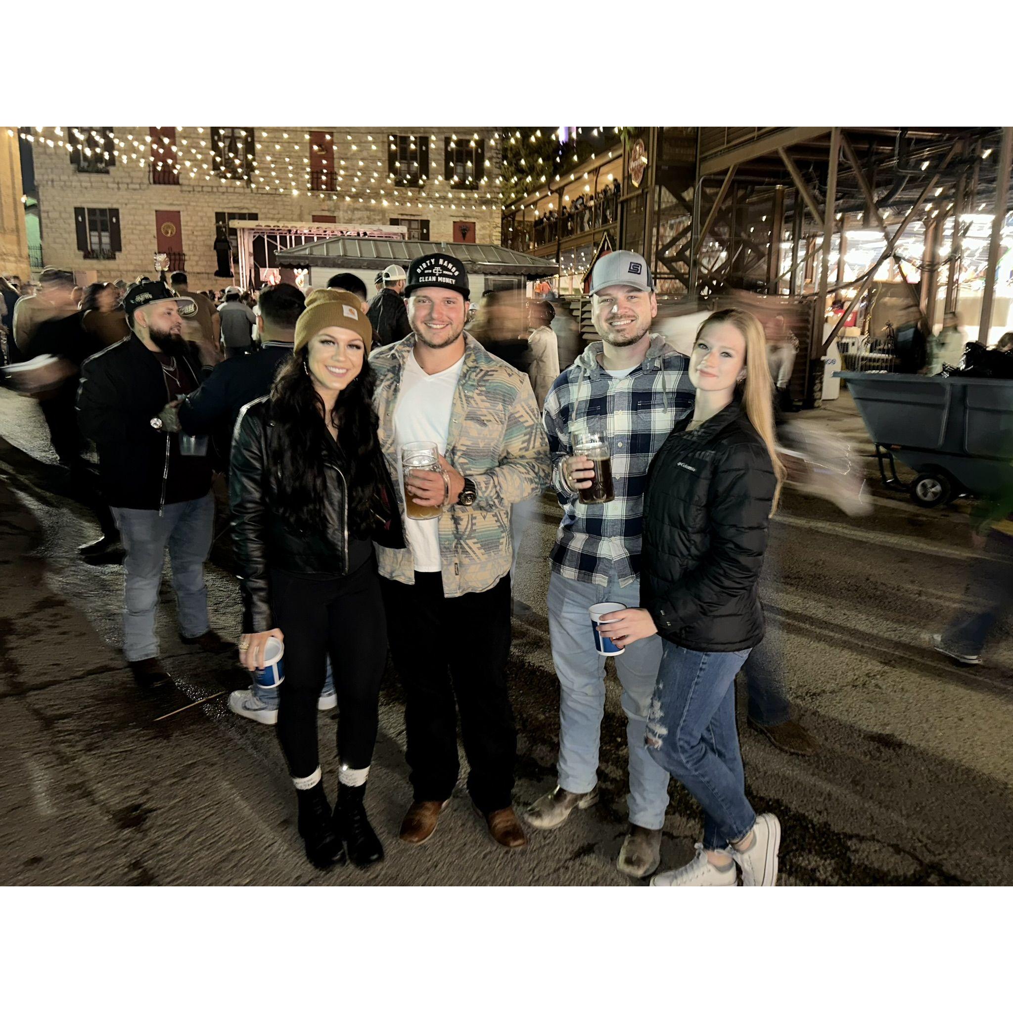 Wurstfest in New Braunfels, TX with Kylie's brother, Keith, and his fiance, Megan.