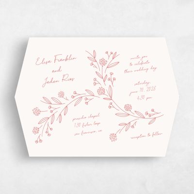 Pink Diamond Wedding Invitation - Larian Landscape