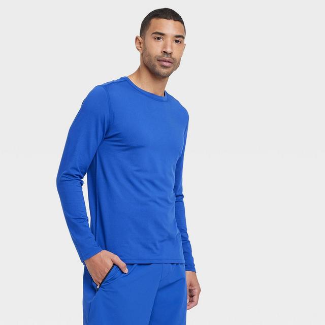 Men's Long Sleeve Performance T-Shirt - All in Motion™ Luxe Blue L