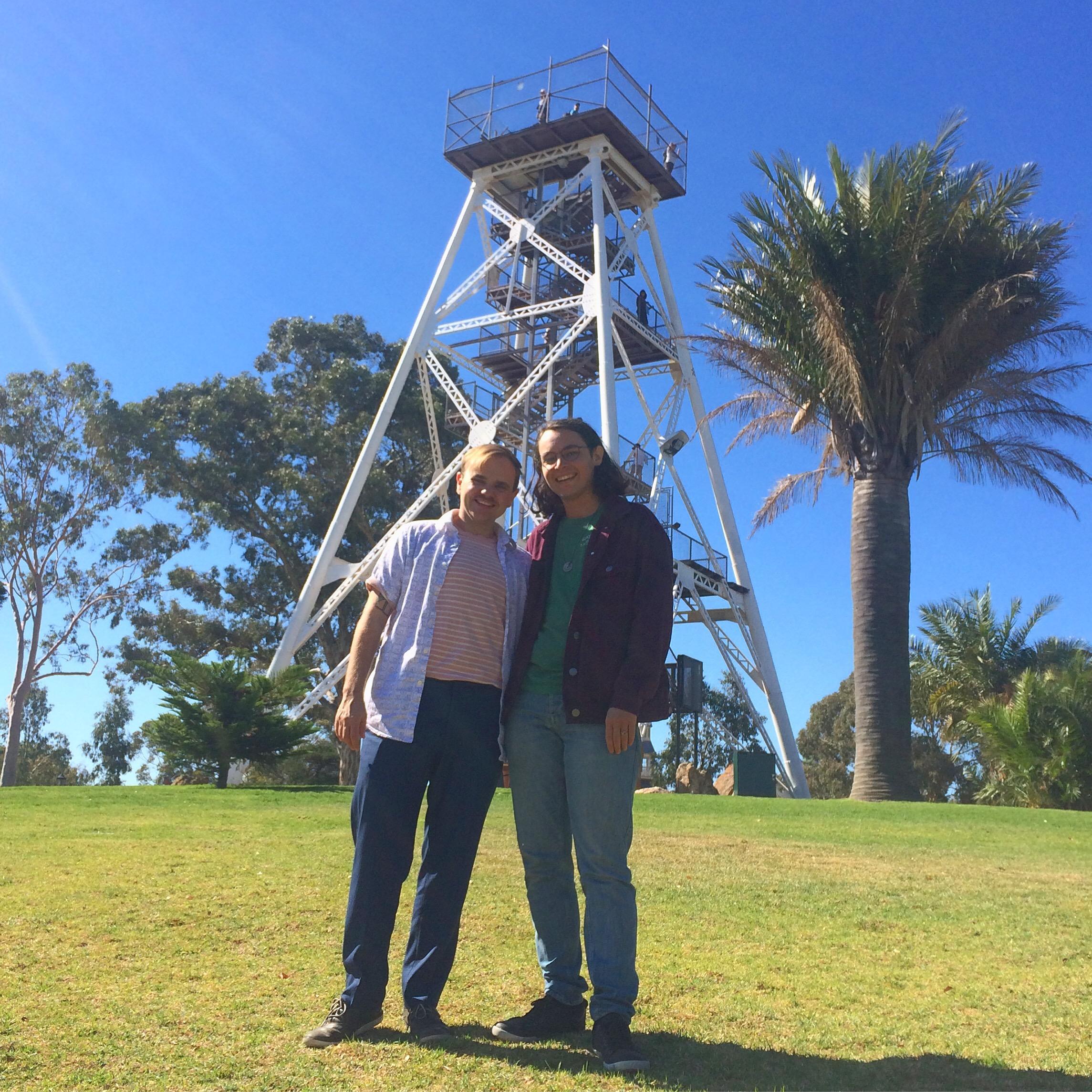 At the Poppet Head, a monument to the mining history of Bendigo, Victoria, James' hometown.