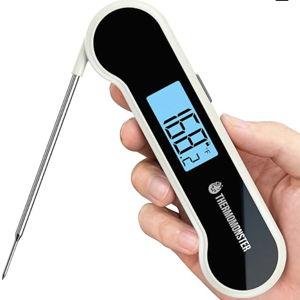 0.5 Sec Instant Read Meat Thermometer Digital with ±0.5℉ Precision, Food Thermometer for Cooking Kitchen Gadgets, Oven Grill Candy BBQ Essentials Accessories, Gifts for Him Dad Men Birthday, White