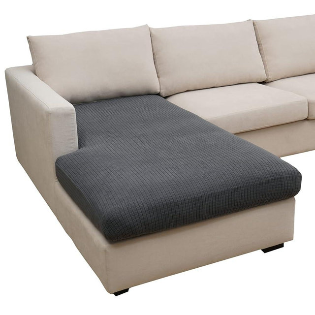 Eismodra Sectional Couch Covers Chaise Cushion Cover for Sofa L Shape Chaise Lounge Magic Stretch 3 Cushion Couch Slipcover for Dogs L Shaped Replacement Protector,Dark Gray X-Large(Only 1 Piece)