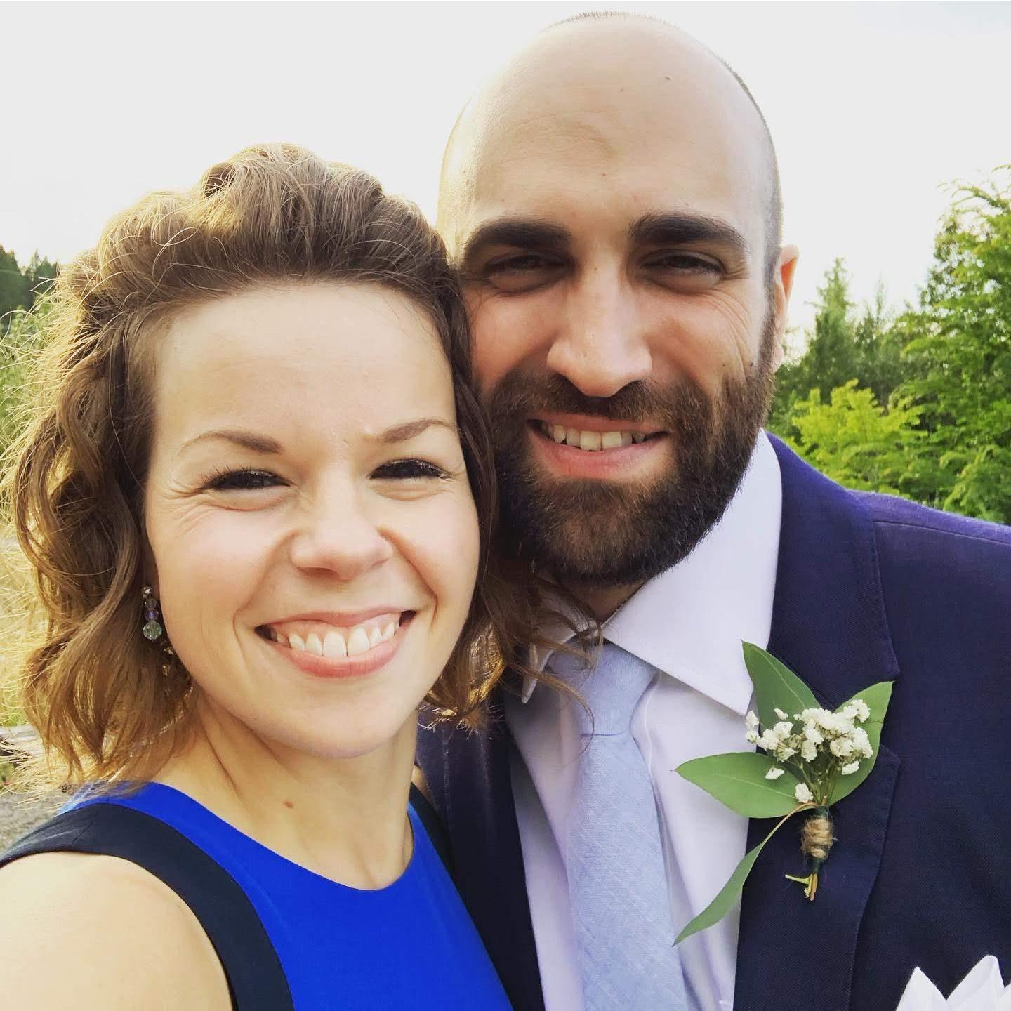 Rachael and Sean at Caitlin and Landon Powell's wedding in 2019.