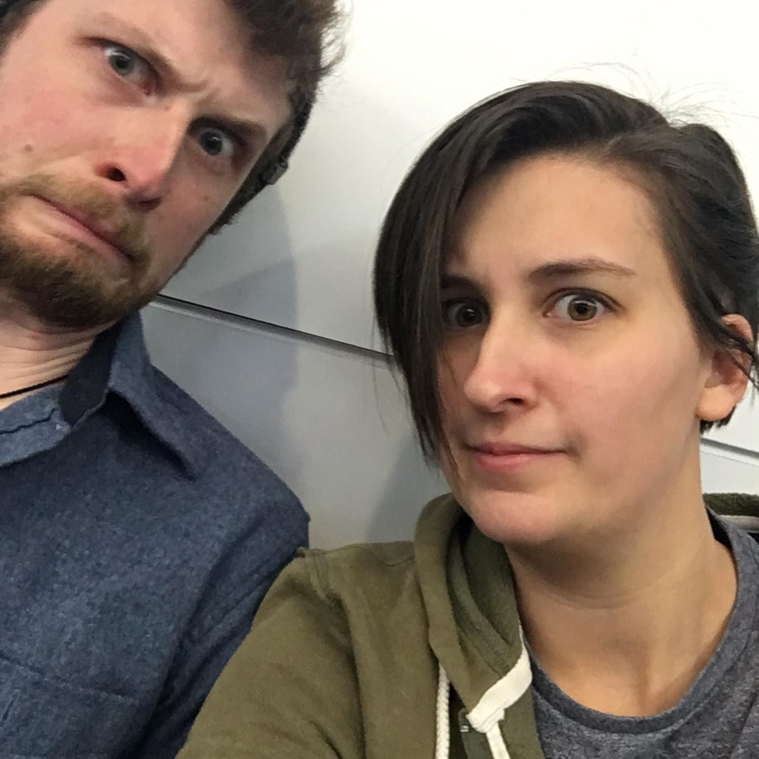 In the airport off to Iceland and France, for the first of many big adventures.
