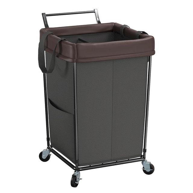 Mefirt 160L Large Laundry Hamper with Wheels and Handle, 2 Section Rolling Laundry Basket Bag with Wheels, Clothes Hamper Cart for Laundry, Bedroom, Bathroom and Dorm