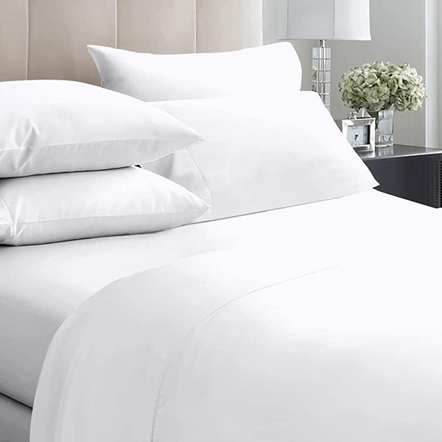 California Design Den Real 1000 Thread Count Sheets, 100% Cotton Sateen, Soft Thick & Smooth Vs. Egyptian Cotton Claims, Cal King Cotton Sheets 4 Pc Set (Bright White)