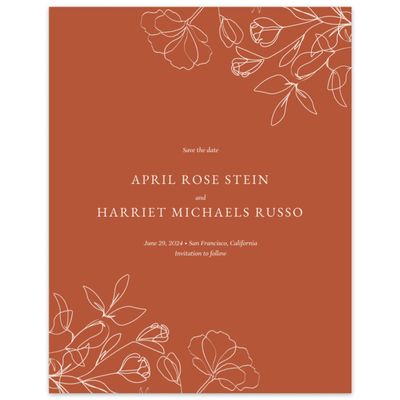 Light Rust, Orange Wedding Digital Save the Date - Essenza Bloom