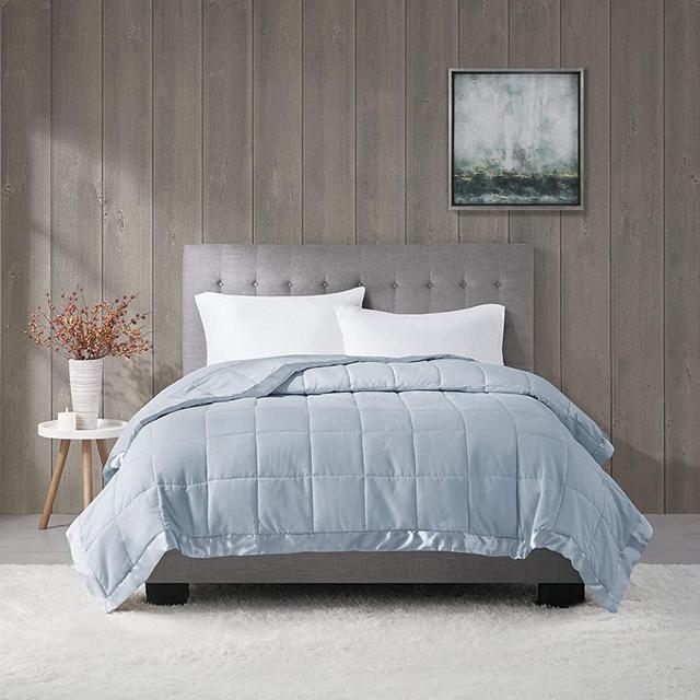 Madison Park Windom Microfiber Down Alternative Stain Resistant Blanket, King, Blue