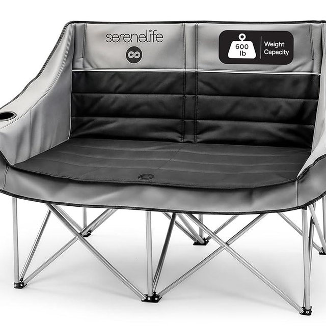 Camping Loveseat for Couples, Friends & Families, Double Camping Chair, Foldable Two Person Camping Chair for Campfire Nights, Tailgating Fun, Beach Escapes, RV Road Trips & Cozy Backyard Comfort