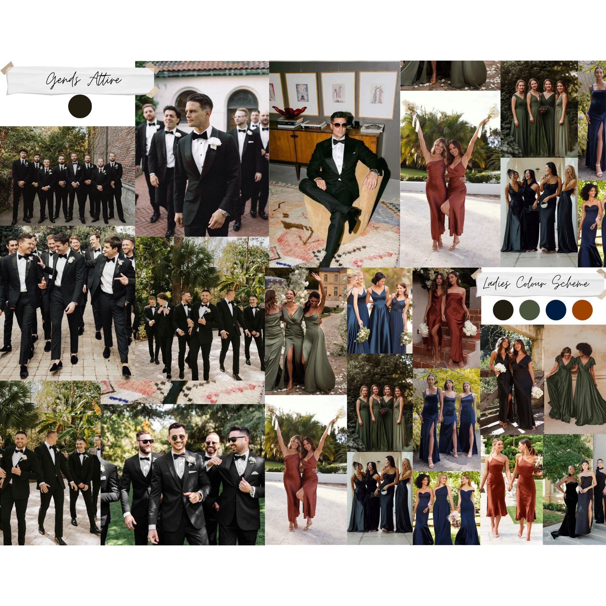 Ladies - Black, Navy Blue, Olive Green, Rusty Orange/ Terracotta.

Gents - Black