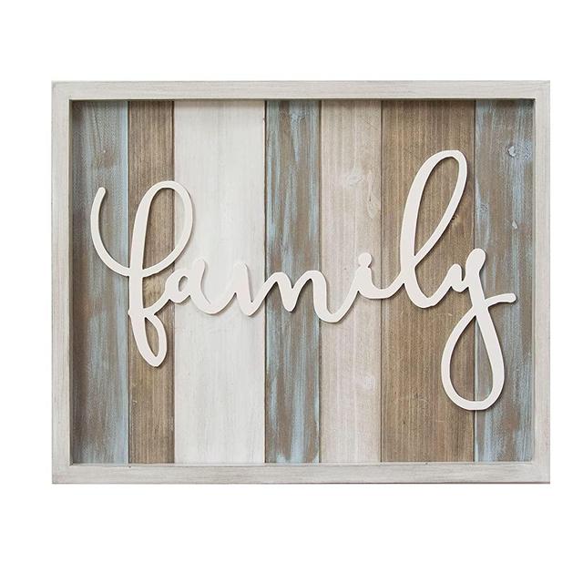 Stratton Home Decor Rustic Family Wood Wall Decor, 20.00 W X 1.00 D X 16.00 H, Multi