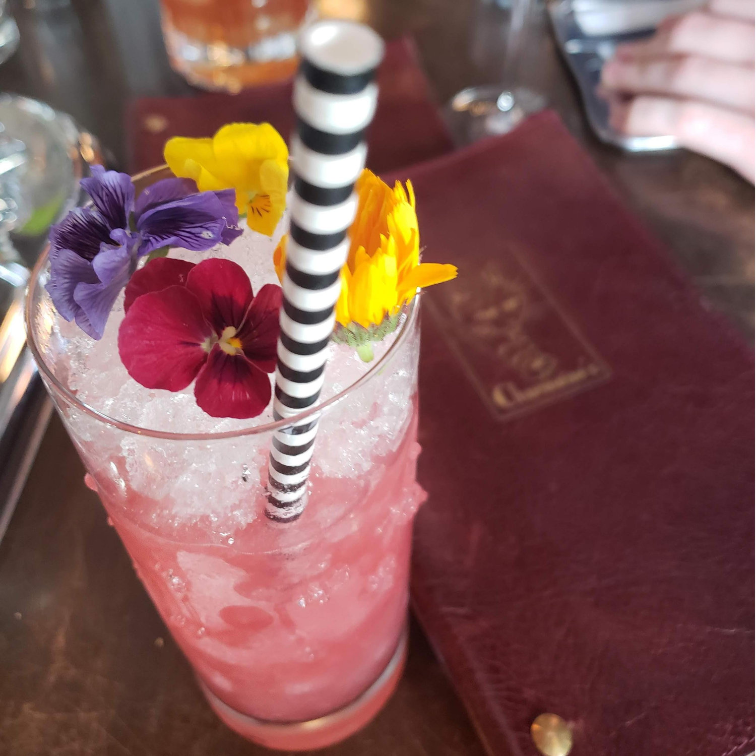 Colorful drinks to compliment our rooftop views