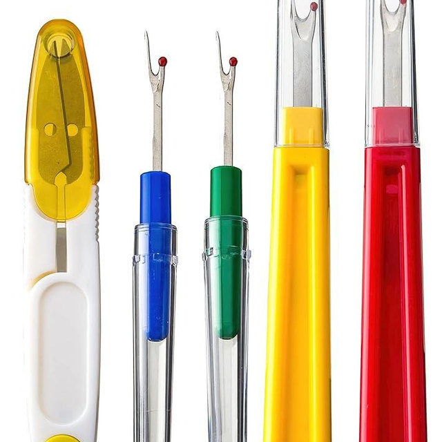 Ortarco Seam Ripper and Thread Remover Kit for Sewing 2 Big 2 Small Stitch Ripper Tool and 1 Thread Snips