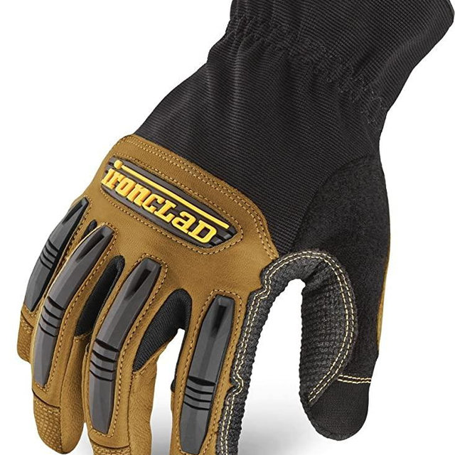 Ironclad Ranchworx Work Gloves RWG2, Premier Leather Work Glove, Performance Fit, Durable, Machine Washable, (1 Pair), Medium - RWG2-03-M,Brown/Black