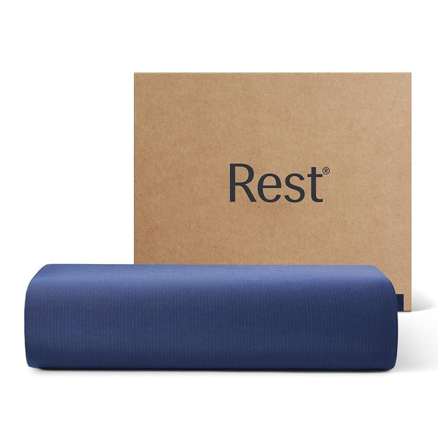 REST® Evercool®+ Flat Sheet Cali King/King Size, Breathable Luxury Bedding for Hot Sleeper and Night Sweats, Bed Sheet with Woven Ionic+ Self Cleaning Silver Yarn for Sensitive Skin, Midnight Blue