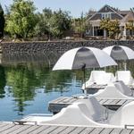 Enjoy paddle boat rides at Harveston Lake