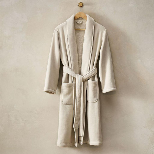 Pottery Barn Cozy Retreat Robe - Oatmeal, Small