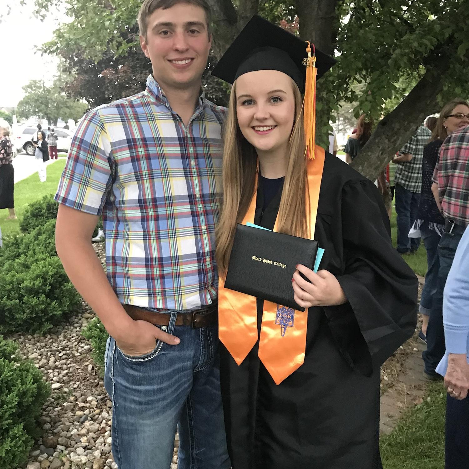 Alexis graduating from Black Hawk College 2018