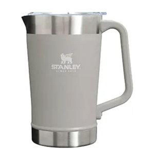 Stanley Stay-Chill Pitcher 64 oz | Cold Water, Beer, and Drink Pitcher with Lid | Large Capacity Durable Beverage Container with Handle | Insulated Stainless Steel | BPA-Free | Ash