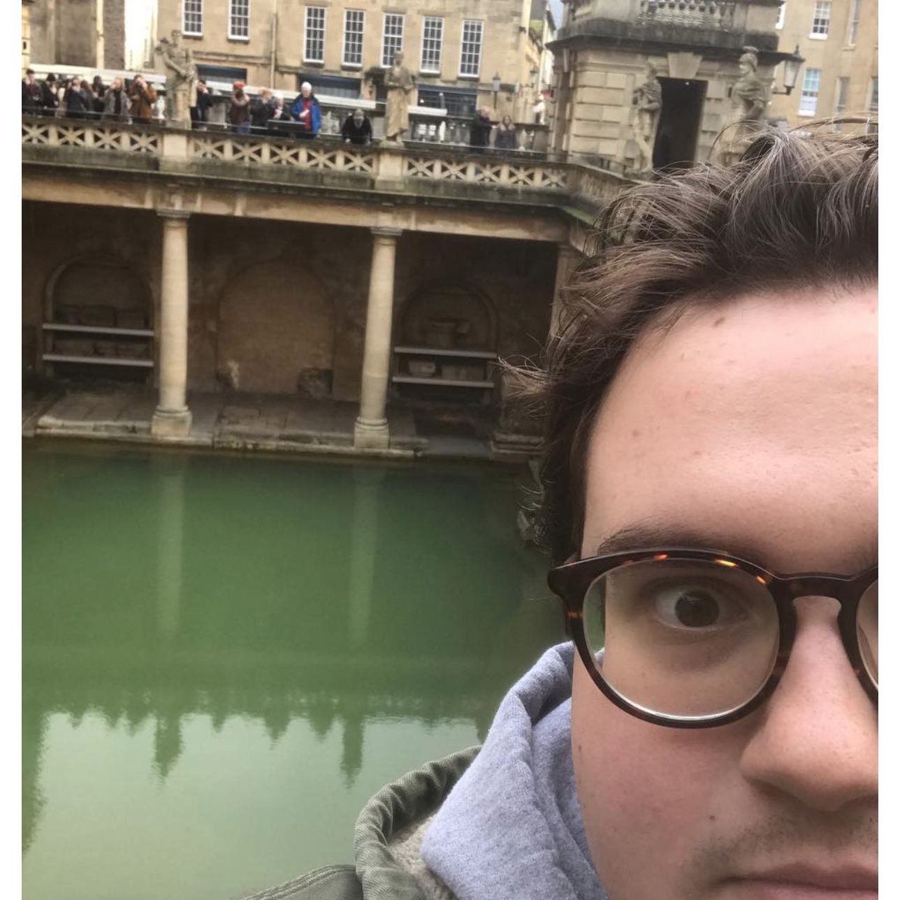 Joey at the ancient Roman Baths in Bath, UK