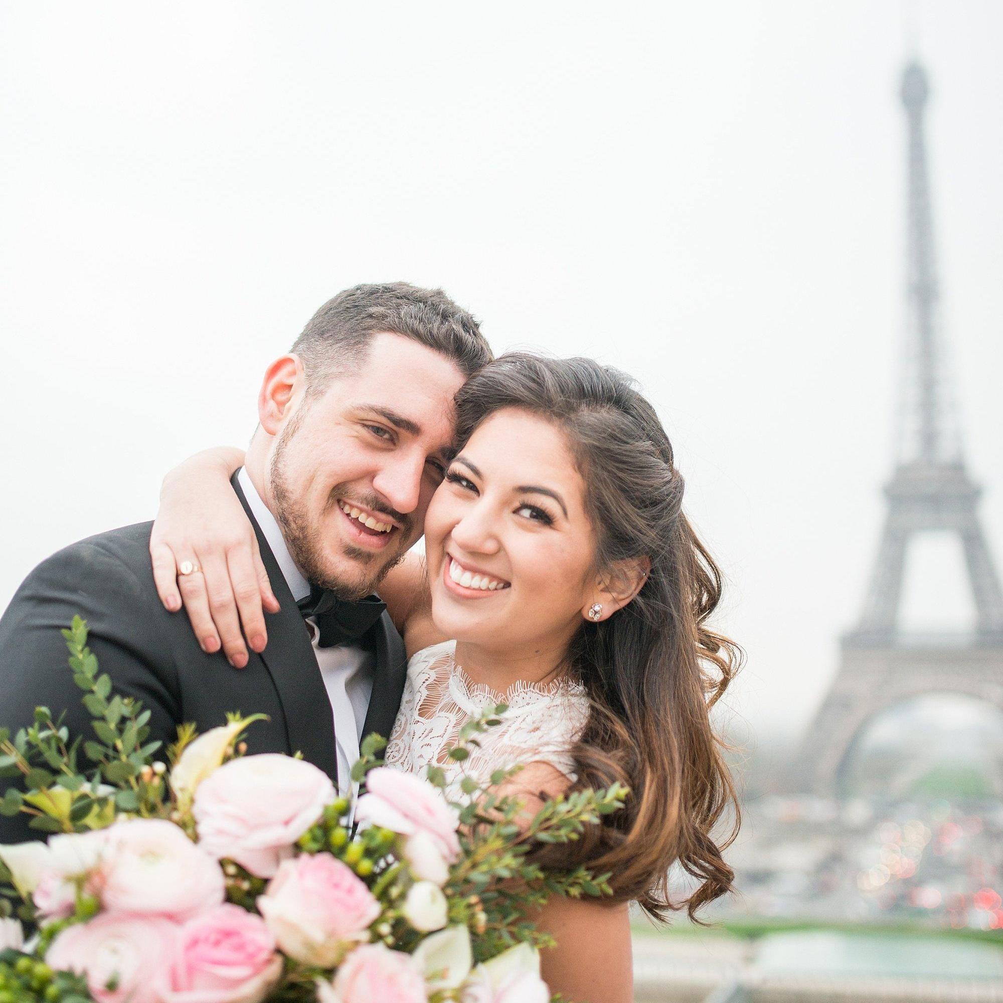 Modeling in a Parisian elopement shoot. March 2017. Anna + Mateo.