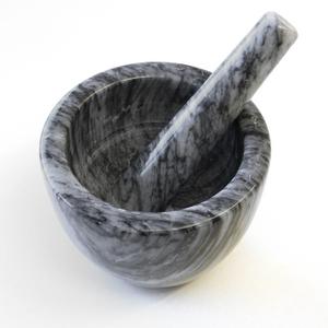 RSVP Marble Mortar and Pestle, Grey
