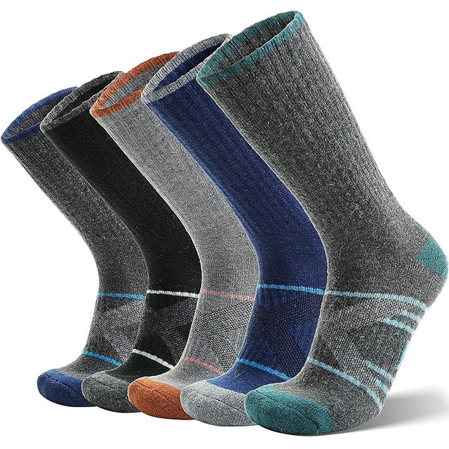 ANTSANG 5 Pairs Merino Wool Hiking Socks for Men & Women Thermal Winter Warm Moisture Wicking Cushion Boot Socks