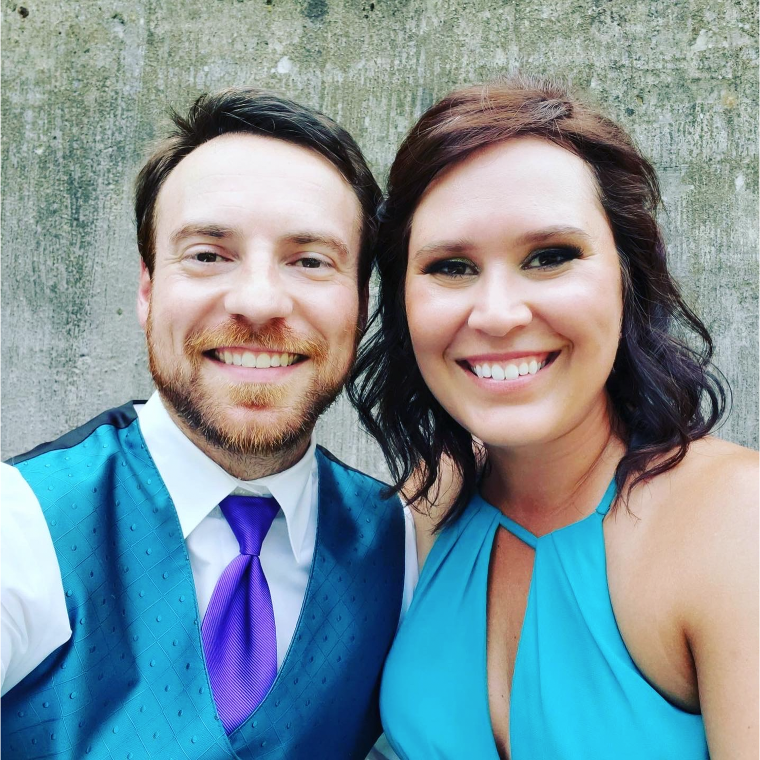 Us looking fine at Katie and Bob's wedding.