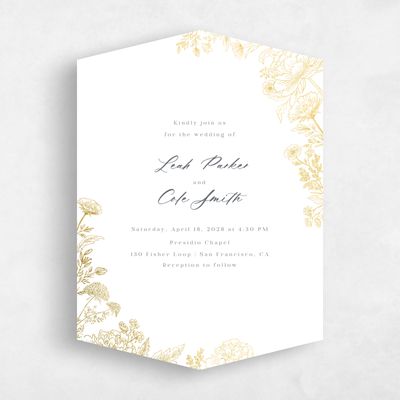 White Diamond Wedding Invitation - Vicenza Classic Foil