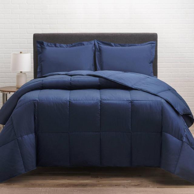 Full/Queen 300 Thread Count Cotton Twill Down Comforter Blue - Allied Home
