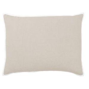 Belgian Flax Linen Contrast Flange Sham Flax/White · Standard · Set of 2